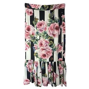 Dolce & Gabbana Roses and Butterflies & Black and White Skirt